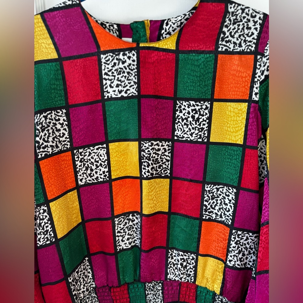 Colorful Checkered Women's Top - Picture 2 of 5